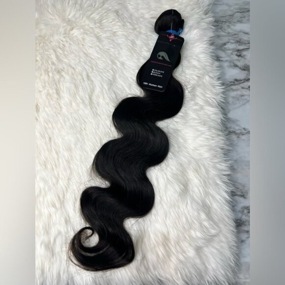 24 In Black Human Hair Weft Body Wave Human Hair 100% Unprocessed Brazilian - Picture 1 of 6